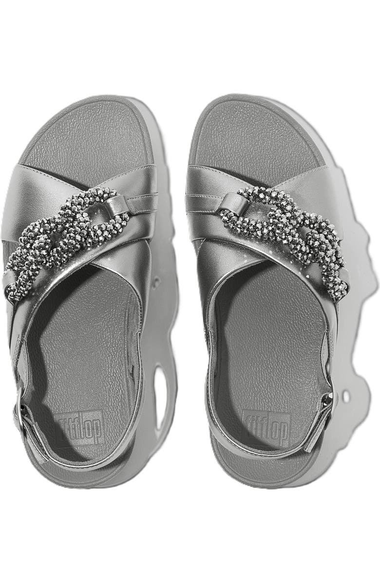 FitFlop Lulu Beaded Chain Back Strap Sandals, Alternate, color, Silvereen