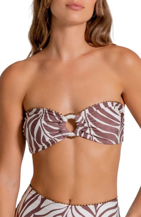 Bead Trimmed Bandeau Bikini Top