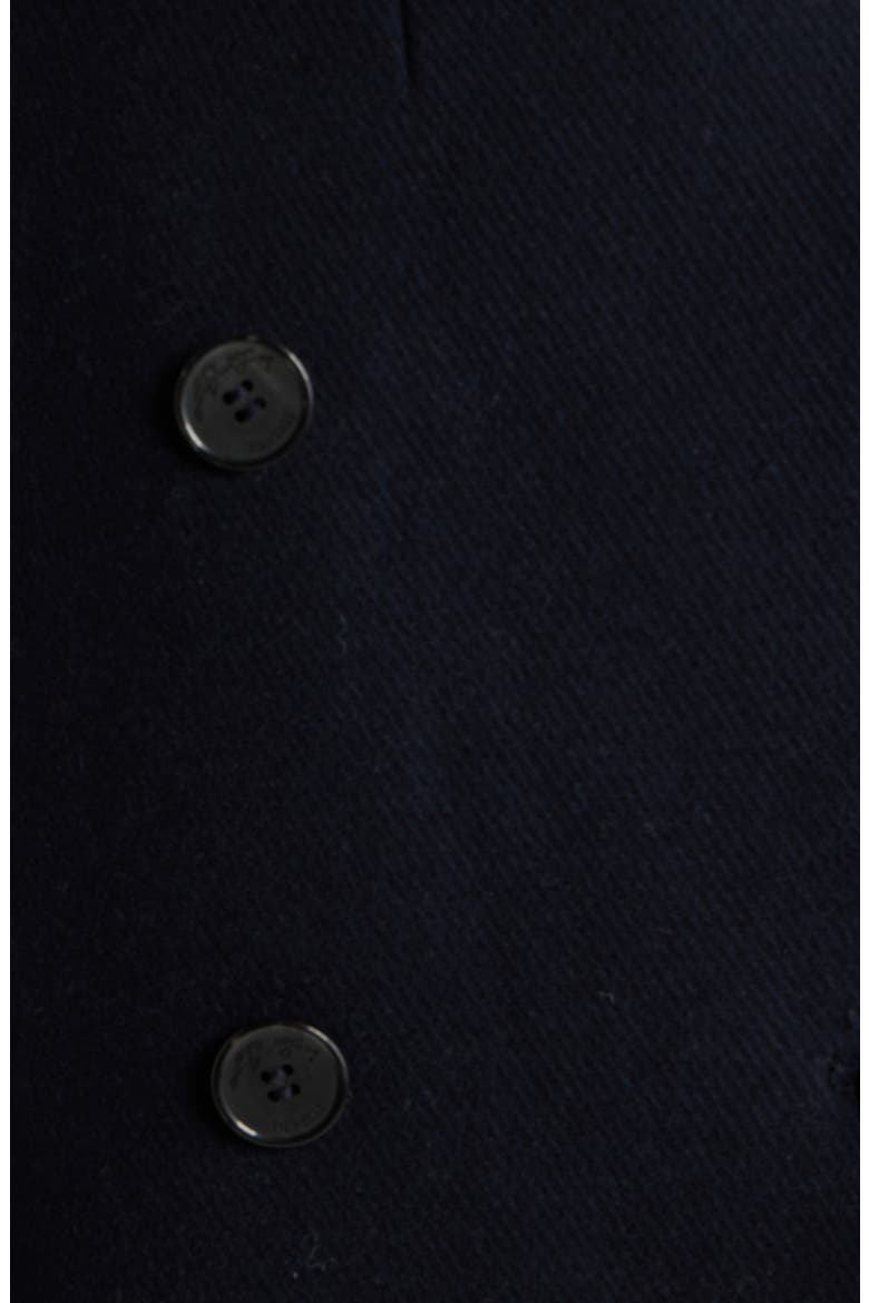 Verdine Faux Fur Collar Double Breasted Coat, Alternate, color, NAVY