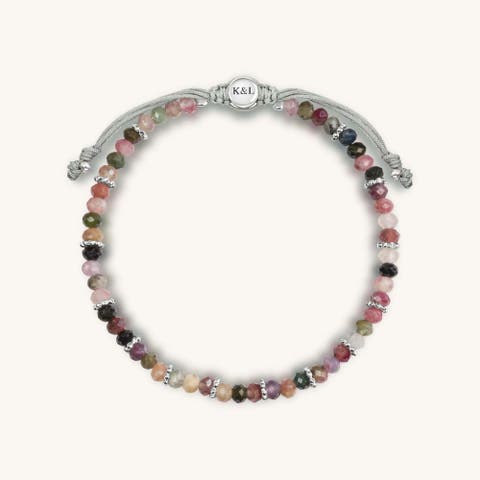 Tourmaline Sterling Silver Women's Macrame Bracelet - Lavish Blessings