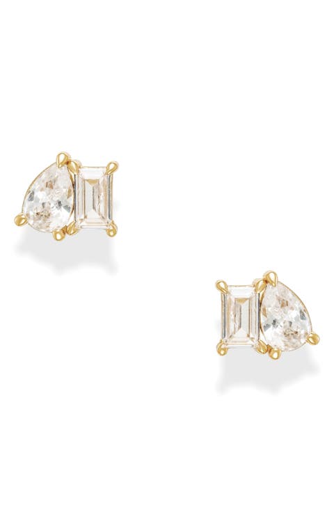 Toi et Moi Mixed Cut Stud Earrings