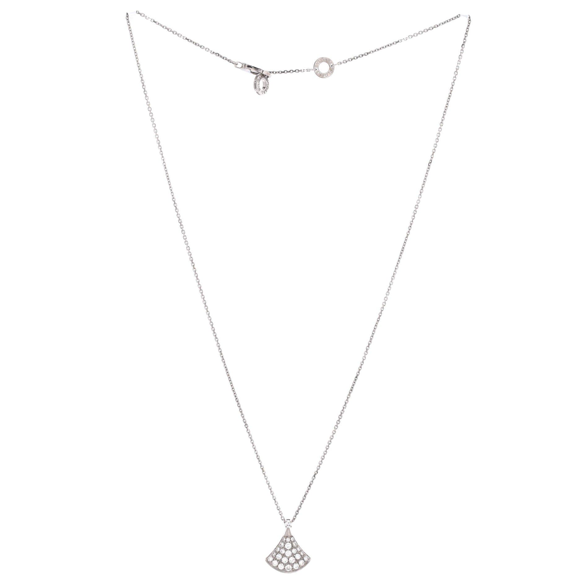 Divas' Dream Pendant Necklace 18K White Gold with Pave Diamonds Small, Alternate, color, Metallic Gold