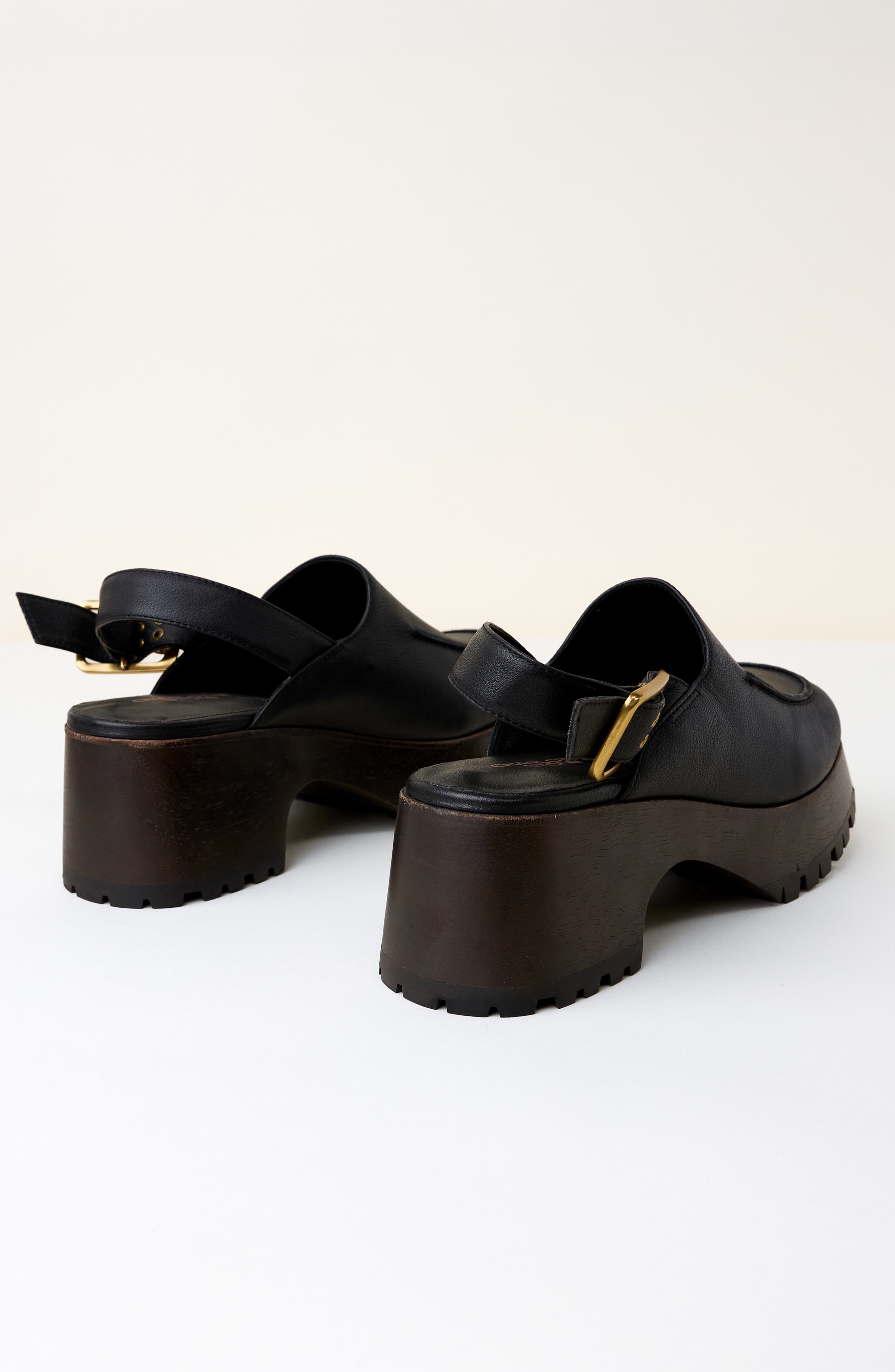 Charlotte Stone Carlos Slingback Platform Clog, Alternate, color, Black