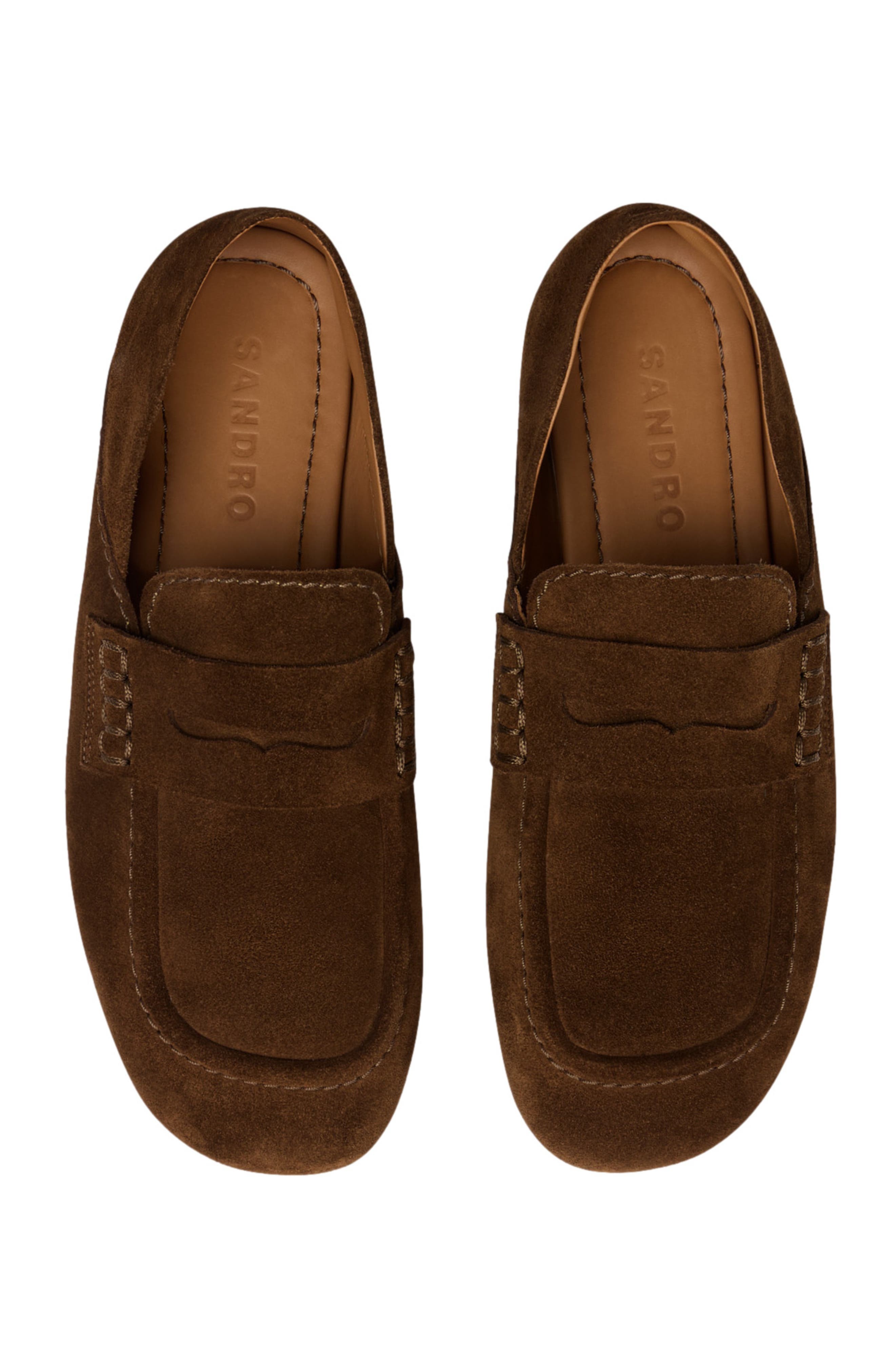 SANDRO Suede loafers, Alternate, color, Brown