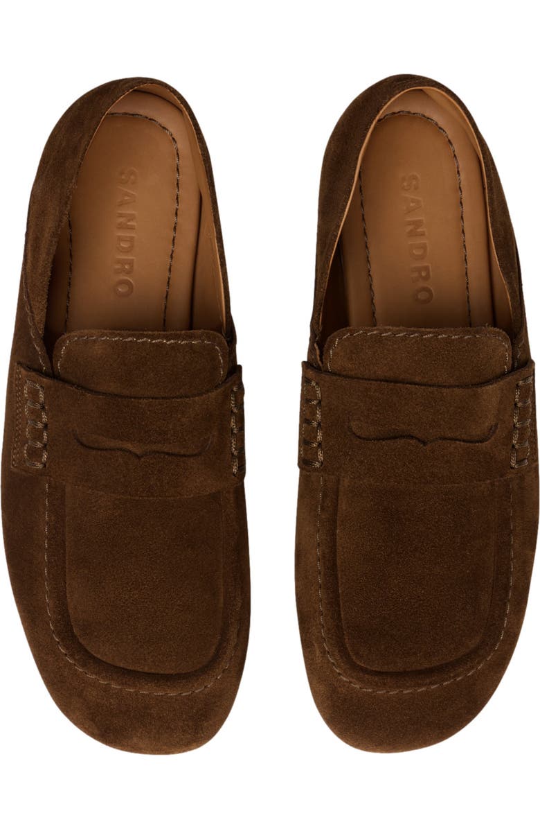 SANDRO Suede loafers, Alternate, color, Brown