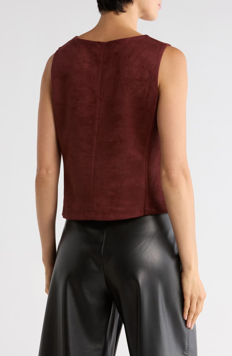 MAX STUDIO Sleeveless Faux Suede Top, Alternate, color, Chestnut