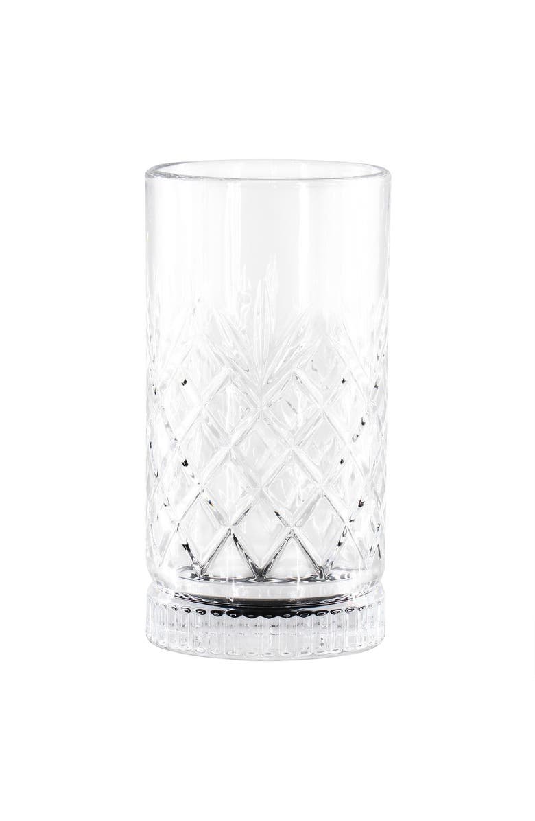 Gibson Home 4 Piece 16 Ounce Diamond Embossed Glass Tumbler Set, Alternate, color, Clear