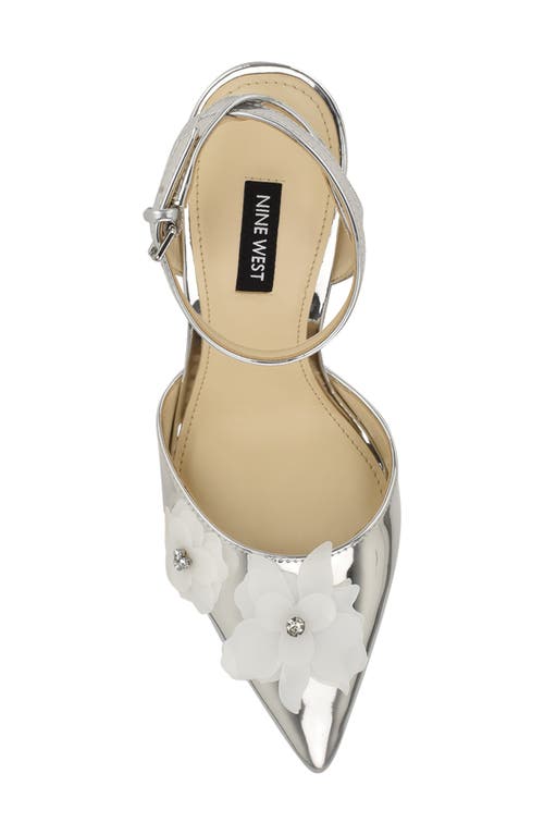 Nine West Fabby Pointed Toe Pump In Silver 040