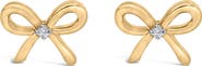 Haus of Brilliance Gold Vermeil Diamond Accent Bow Earring