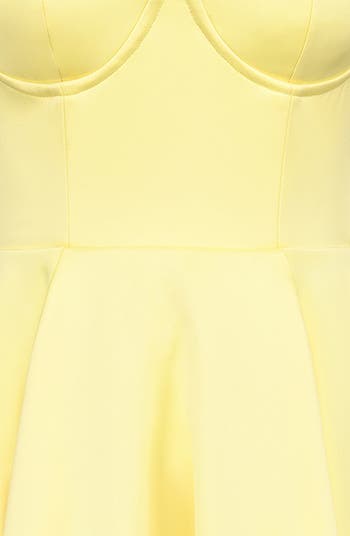 Mademoiselle Bustier Stretch Satin Midi Cocktail Dress