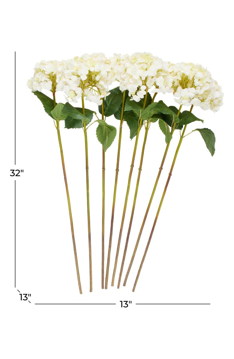 SONOMA SAGE HOME Set of Eight White Hydrangea Artificial Flowers, Alternate, color, White