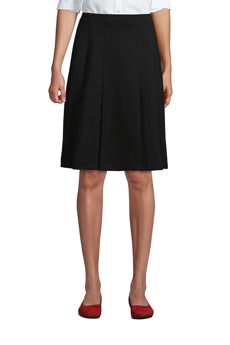 School Uniform  Ponte Pleat Skirt, Main, color, Black