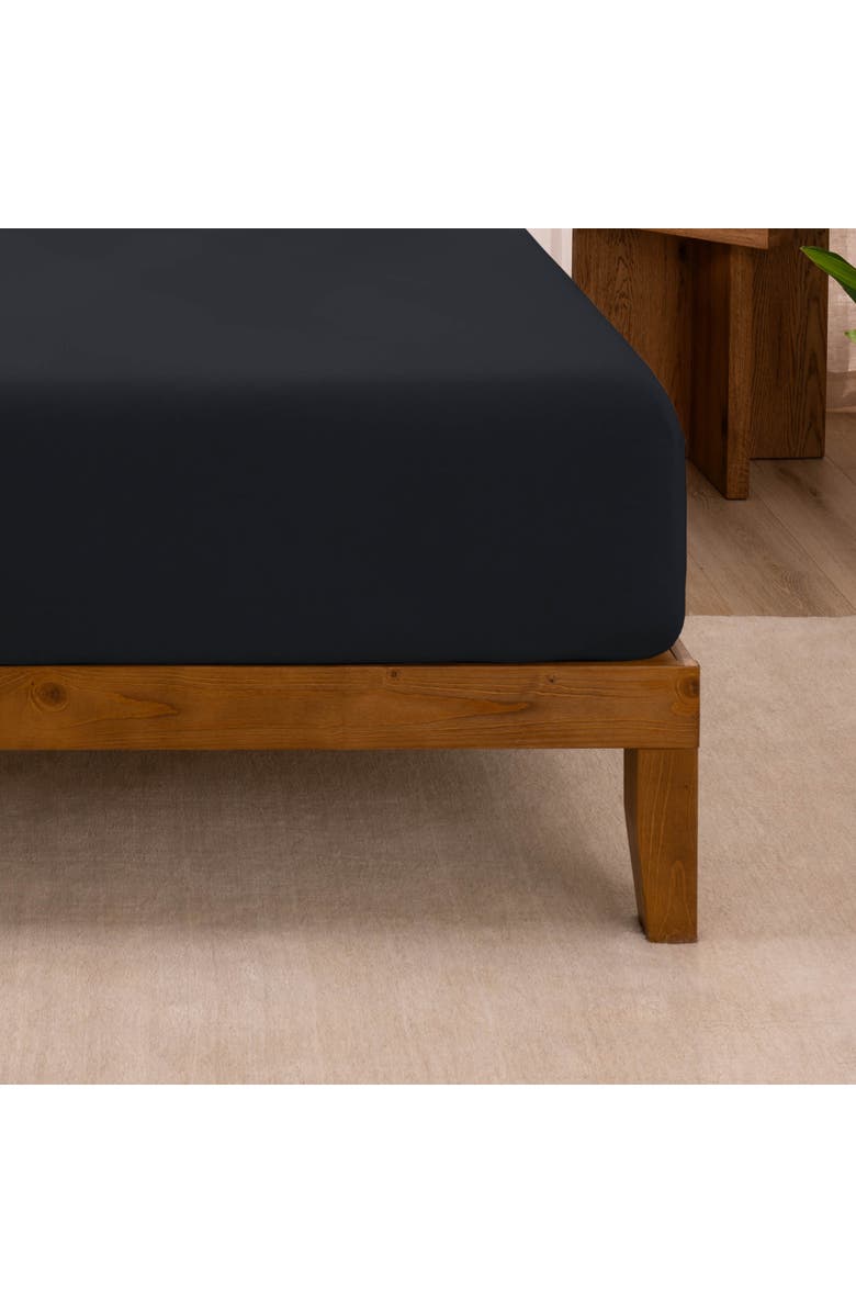 Bare Home Organic Cotton Jersey Sheet Set, Alternate, color, Black