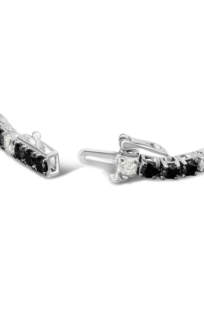 Haus of Brilliance Silver 6.0 Cttw Black and White Diamond Tennis Bracelet, Alternate, color, White