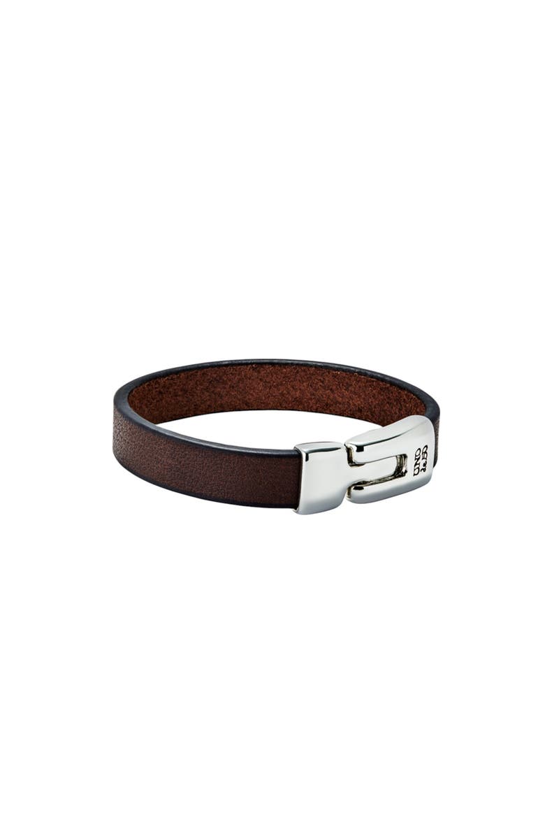 UNODE50 Brown Leather Band, Alternate, color, Silver
