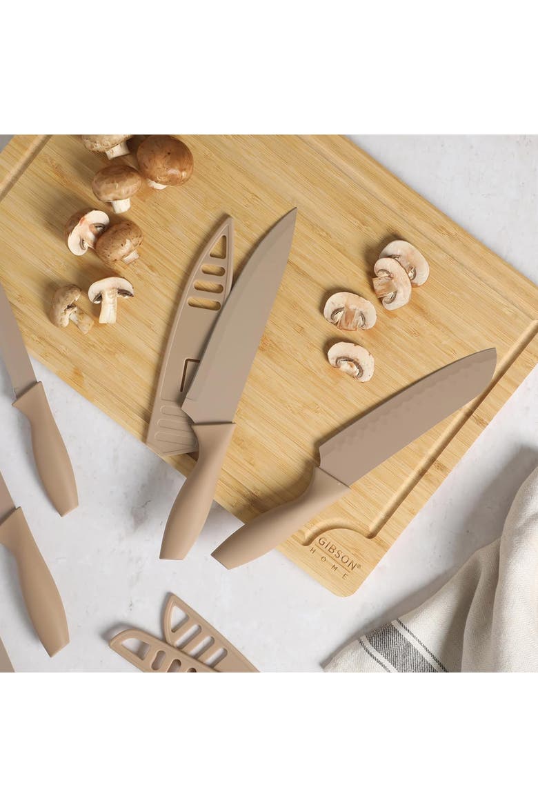 Nonstick Stainless Steel 12 Piece Cutlery Set, Alternate, color, Beige