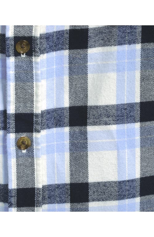 Lands' End Traditional Fit Flagship Flannel Shirt In Blue