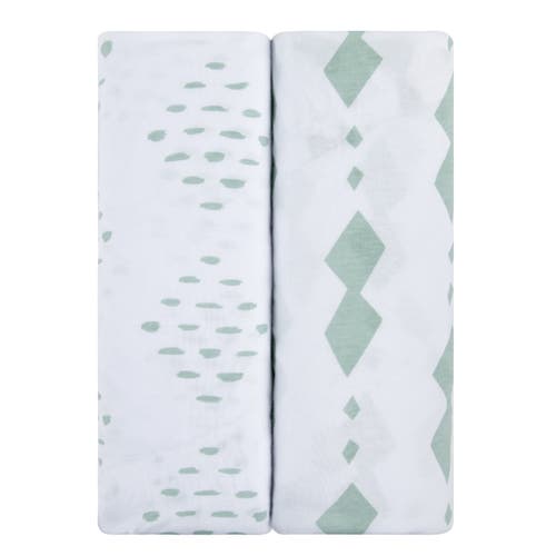 ZZDNU Changing Pad Cover Baby Changing Pad Cover - Cradle Sheet 2 Pack in Sage Diamond  product