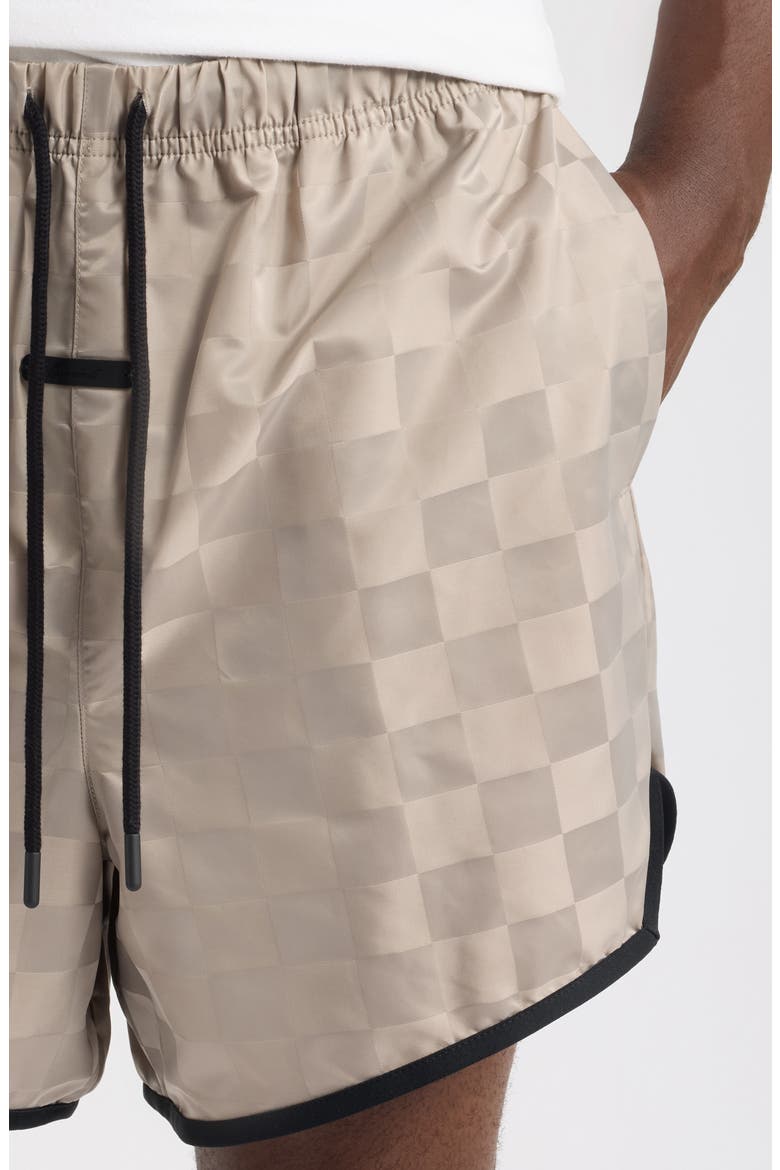 Checkered Gym Shorts, Alternate, color, SEAL