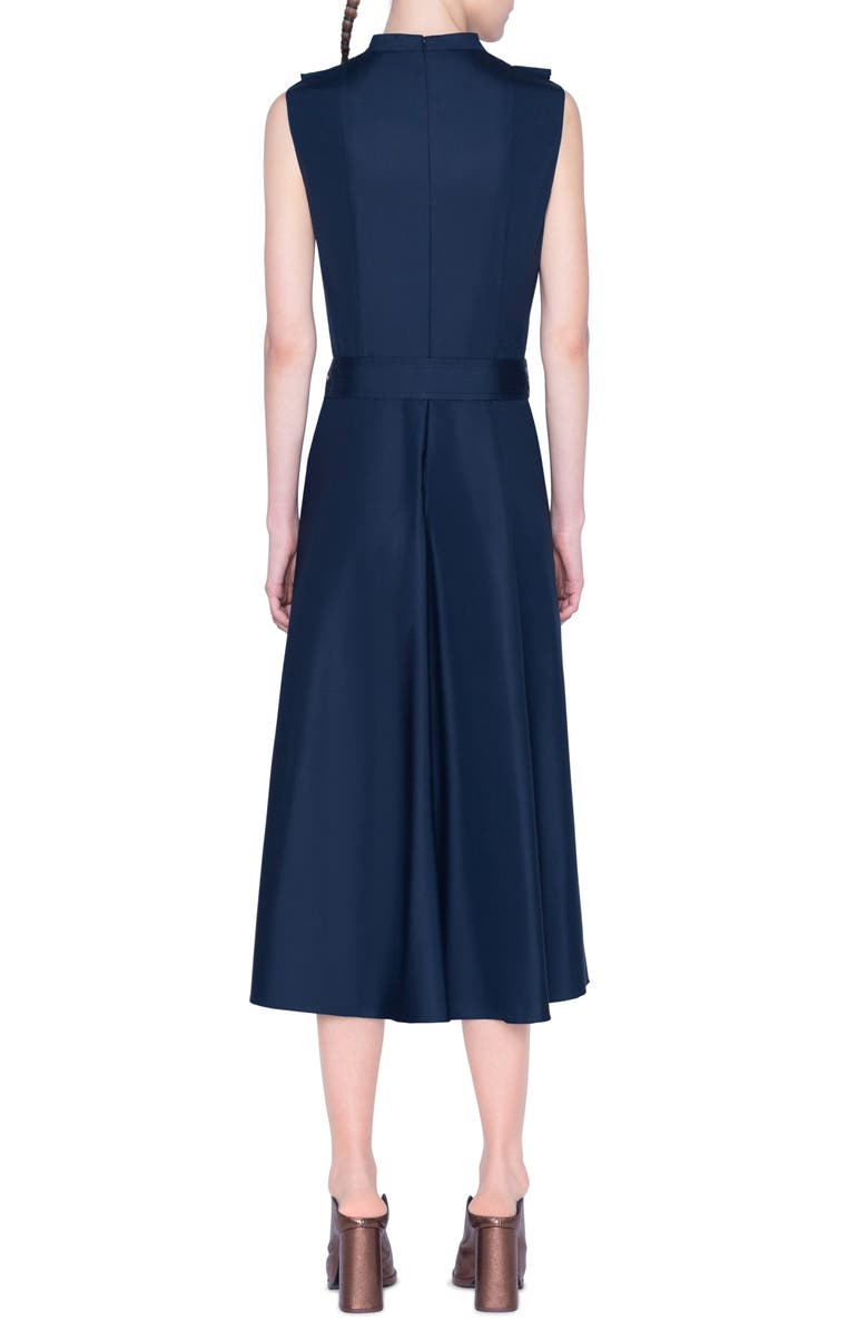 Akris punto Ruffle Sleeveless Midi Dress, Alternate, color,