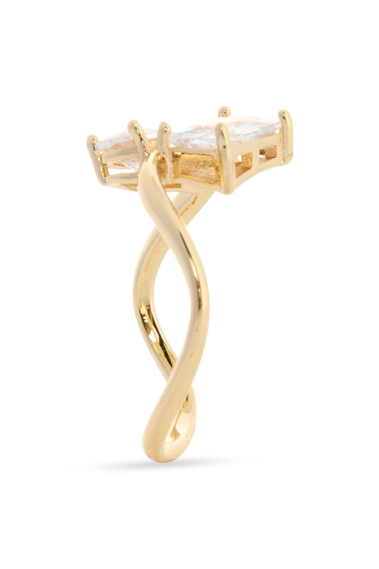 Cubic Zirconia Toi et Moi Wavy Band Ring, Alternate, color, CLEAR- GOLD