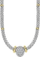 LAGOS Signature Caviar Two-Tone Oval Caviar Diamond Necklace