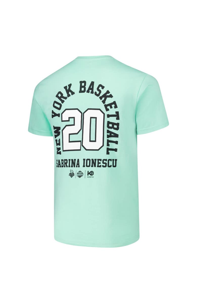 KUR8TED Unisex Sabrina Ionescu Mint New York Liberty Player ID Arch T-Shirt, Alternate, color, Mint