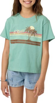 O'Neill Kids' Retro Stripe Cotton Graphic Skimmer T-Shirt