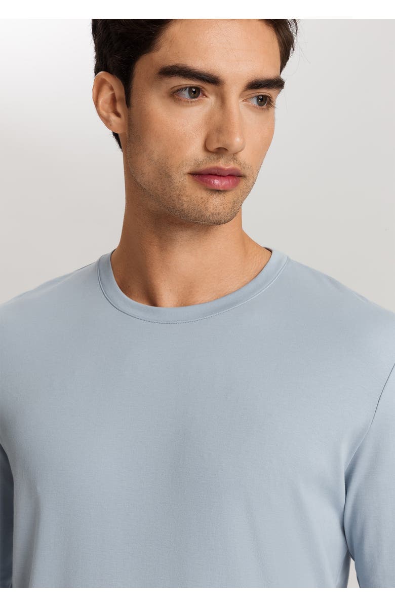 Hanro Night And Day Crew Neck Cotton Pajama Set, Alternate, color, Night Blue Tiles