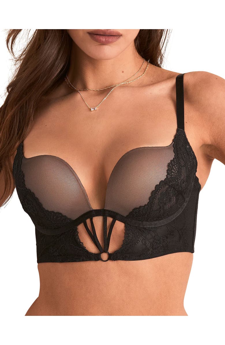 Adore Me Skarlett Push Up Plunge Bra, Main, color, Black