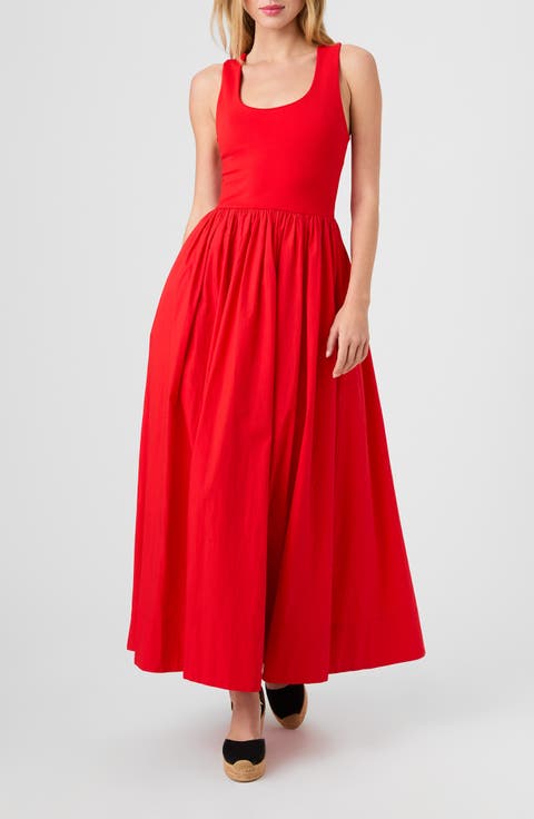 Jia Mixed Media Maxi Dress
