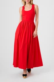 French Connection Jia Mixed Media Maxi Dress