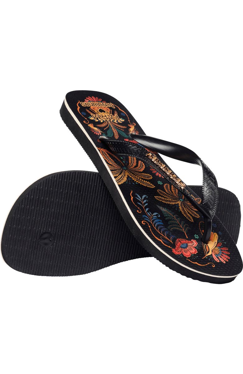 Havaianas x FARM Rio Classic Flip Flop, Alternate, color, Black