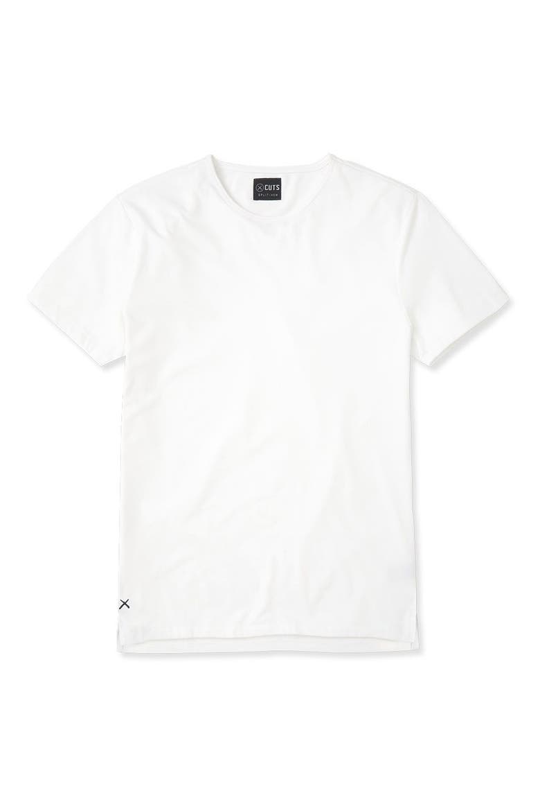 AO Split Hem T-Shirt, Alternate, color, WHITE