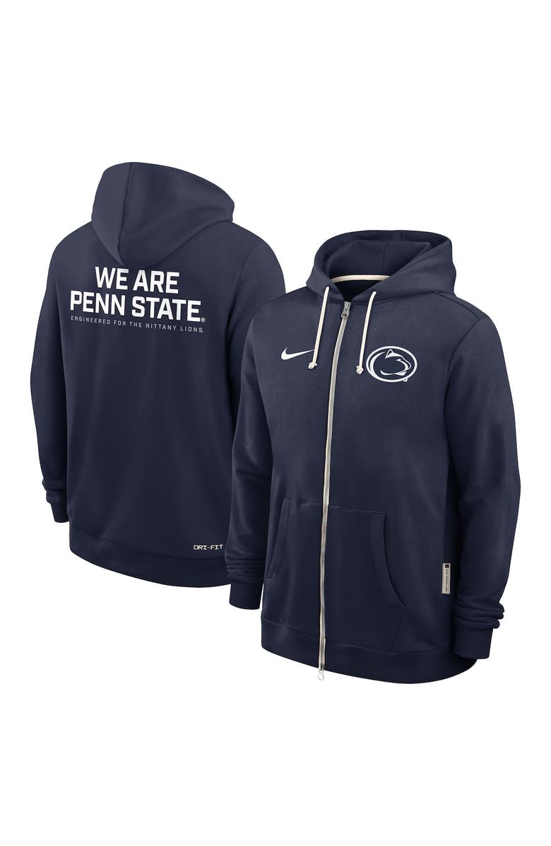 Nike Men's Nike Navy Penn State Nittany Lions 2025 Sideline Standard Issue Dri-FIT Full-Zip Hoodie, Alternate, color, Navy