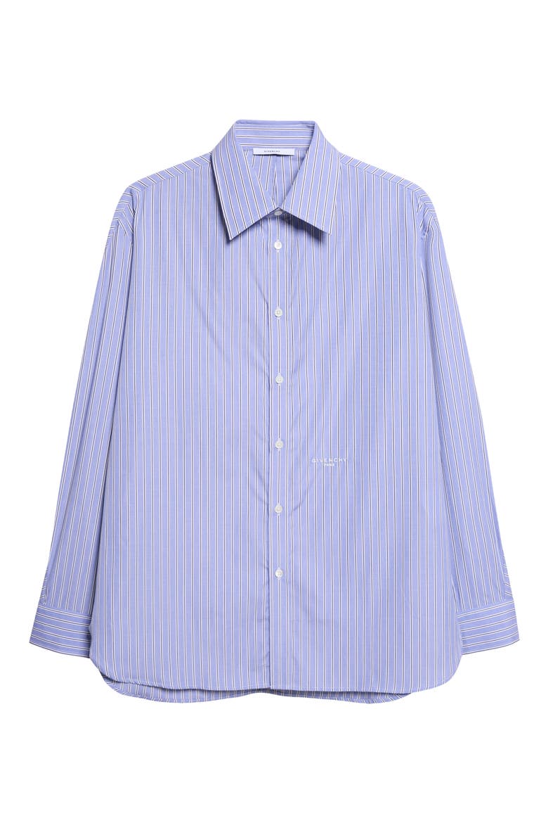 Couture Seam Stripe Overshirt, Alternate, color, WHITE/ NAVY
