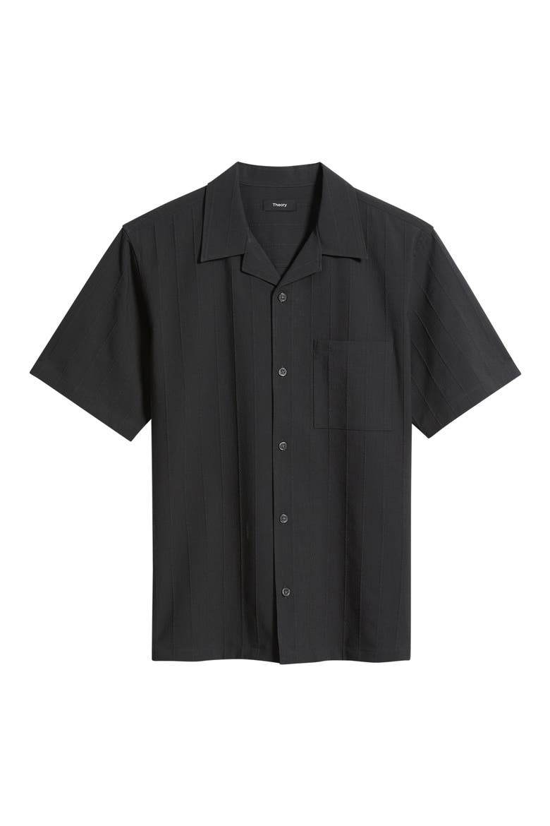 Stripe Camp Shirt, Alternate, color, BLACK/ PEWTER