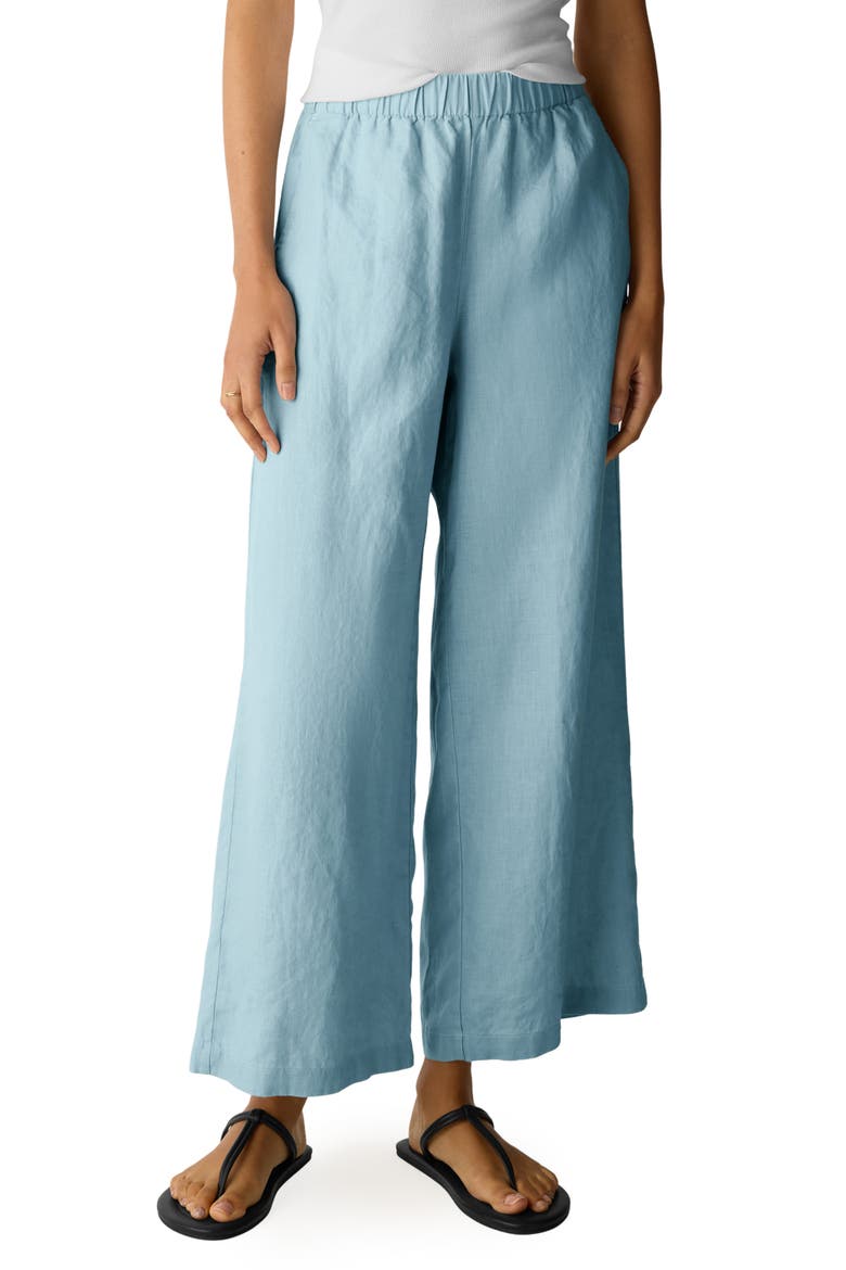 Linen Wide Leg Pants, Main, color, BREEZE