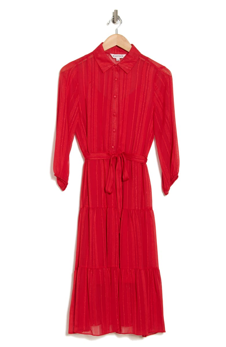 Nanette Lepore Button Front Dress, Alternate, color, Red Riding Hood