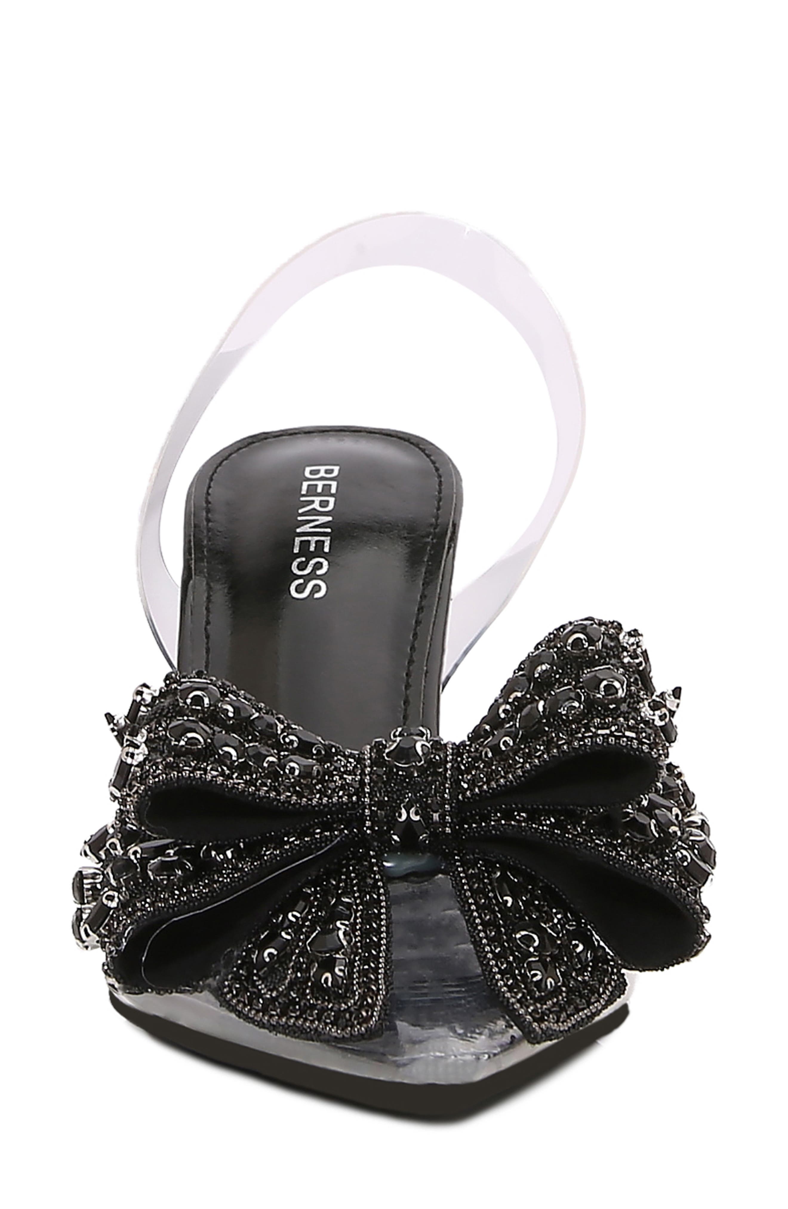 BERNESS Nina Rhinestone Bow Clear Kitten Heel Pump, Alternate, color, 