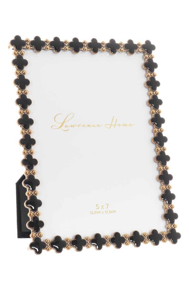 Lawrence Frames Black Enamel Clover Picture Frame, Main, color, Black/Gold