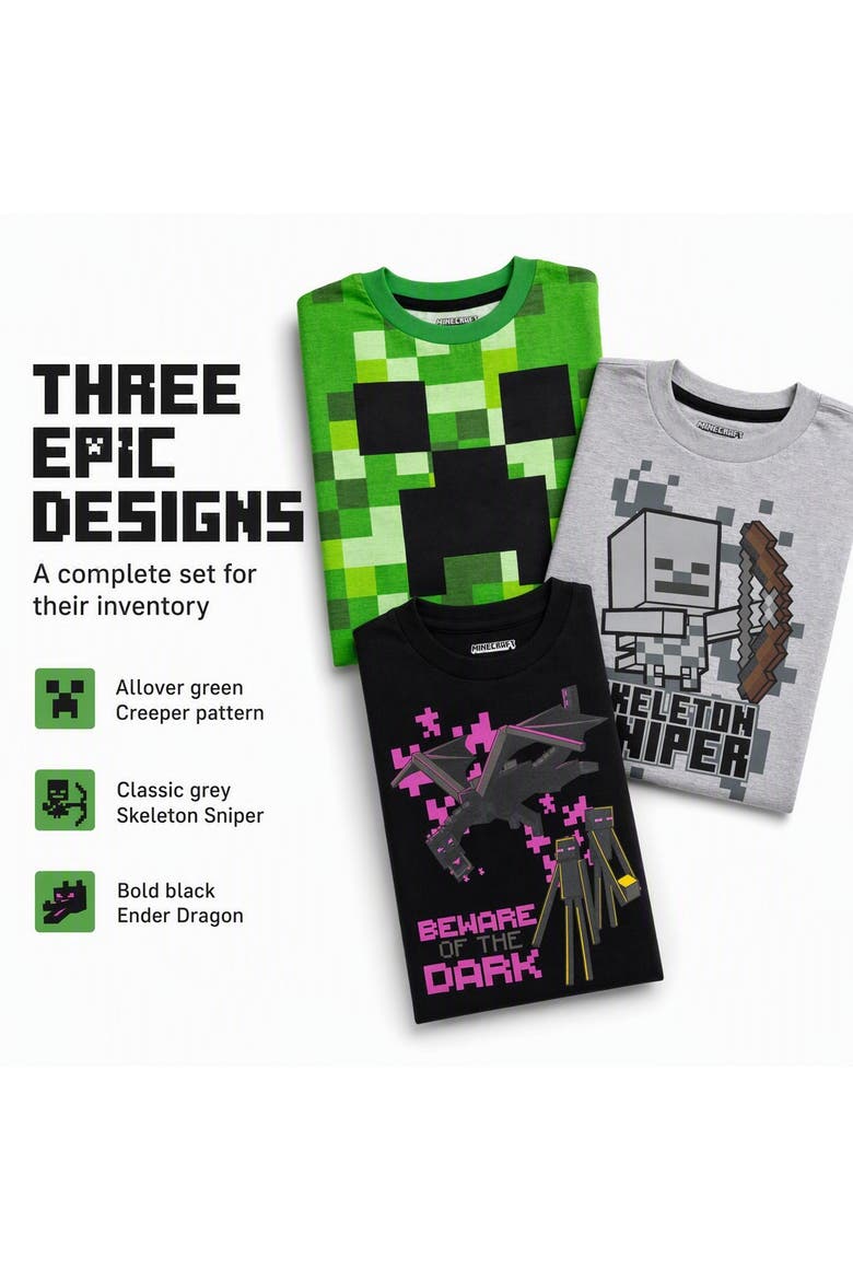 3-pack T-shirts (little Kid & Big Kid), Alternate, color, Green Heather Black