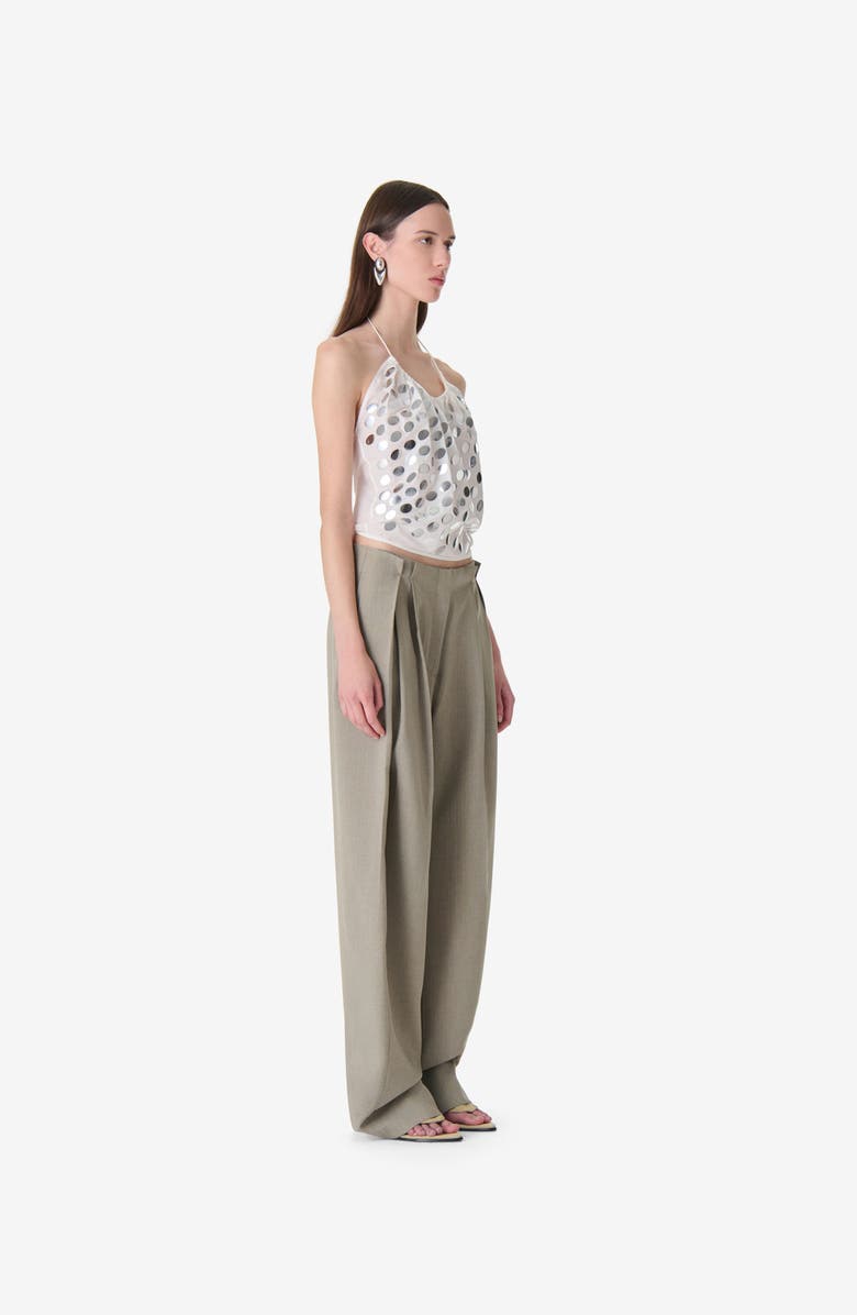 IRO Sonja Wide-Leg Trousers, Alternate, color, Olive Green