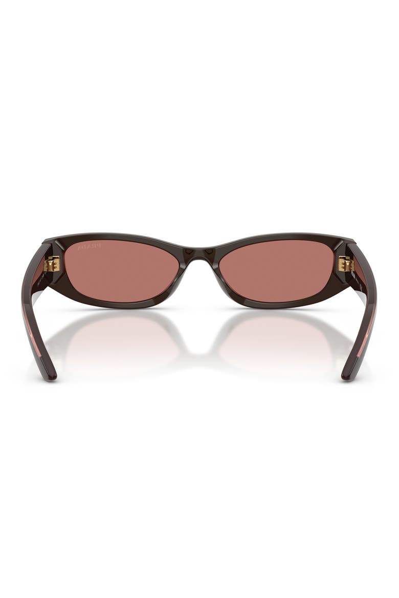 PR D22S 54mm Rectangular Sunglasses, Alternate, color, CIGAR / BORDEAUX
