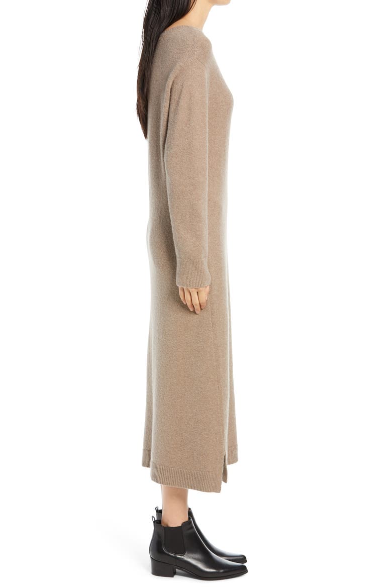 Crewneck Long Sleeve Sweater Dress, Alternate, color, BROWN SHITAKE HEATHER