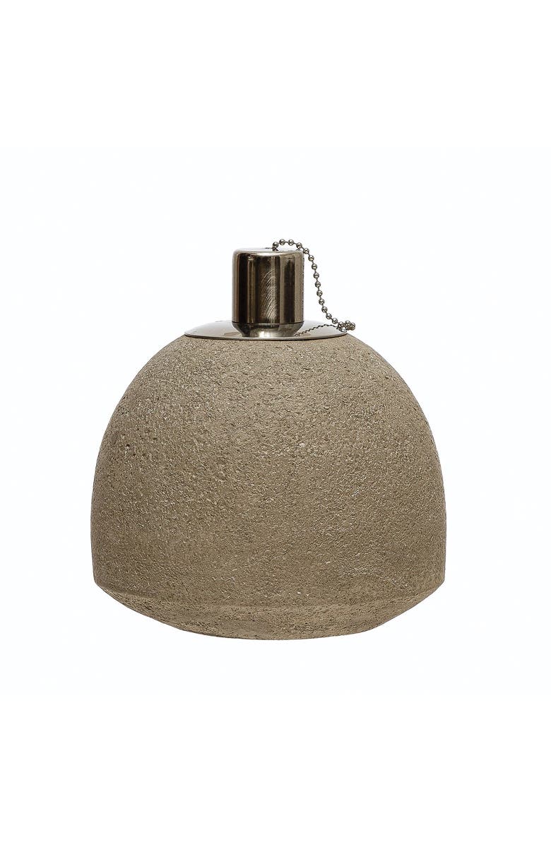 Storied Home Sandstone Oil Lamp, Main, color, Grey