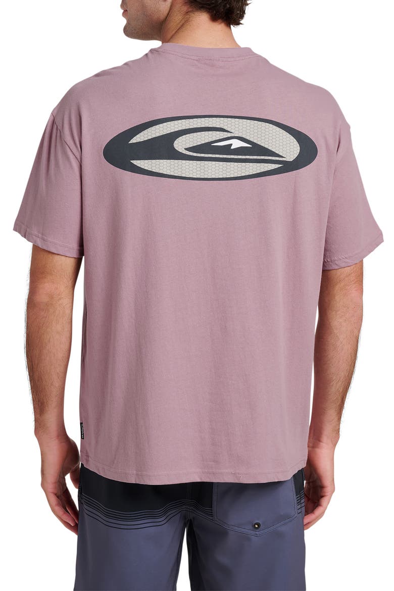 Saturn Tech Graphic T-Shirt, Alternate, color, ELDERBERRY