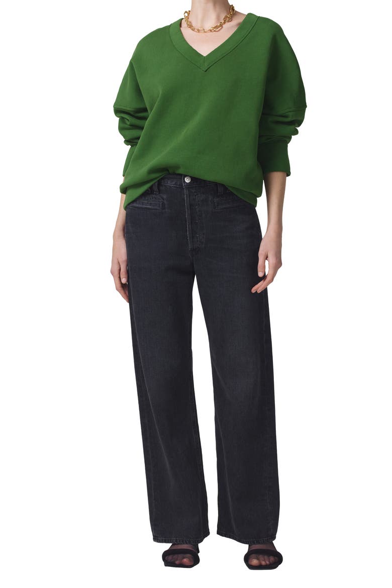 Ronan V-Neck Sweatshirt, Alternate, color, FERN