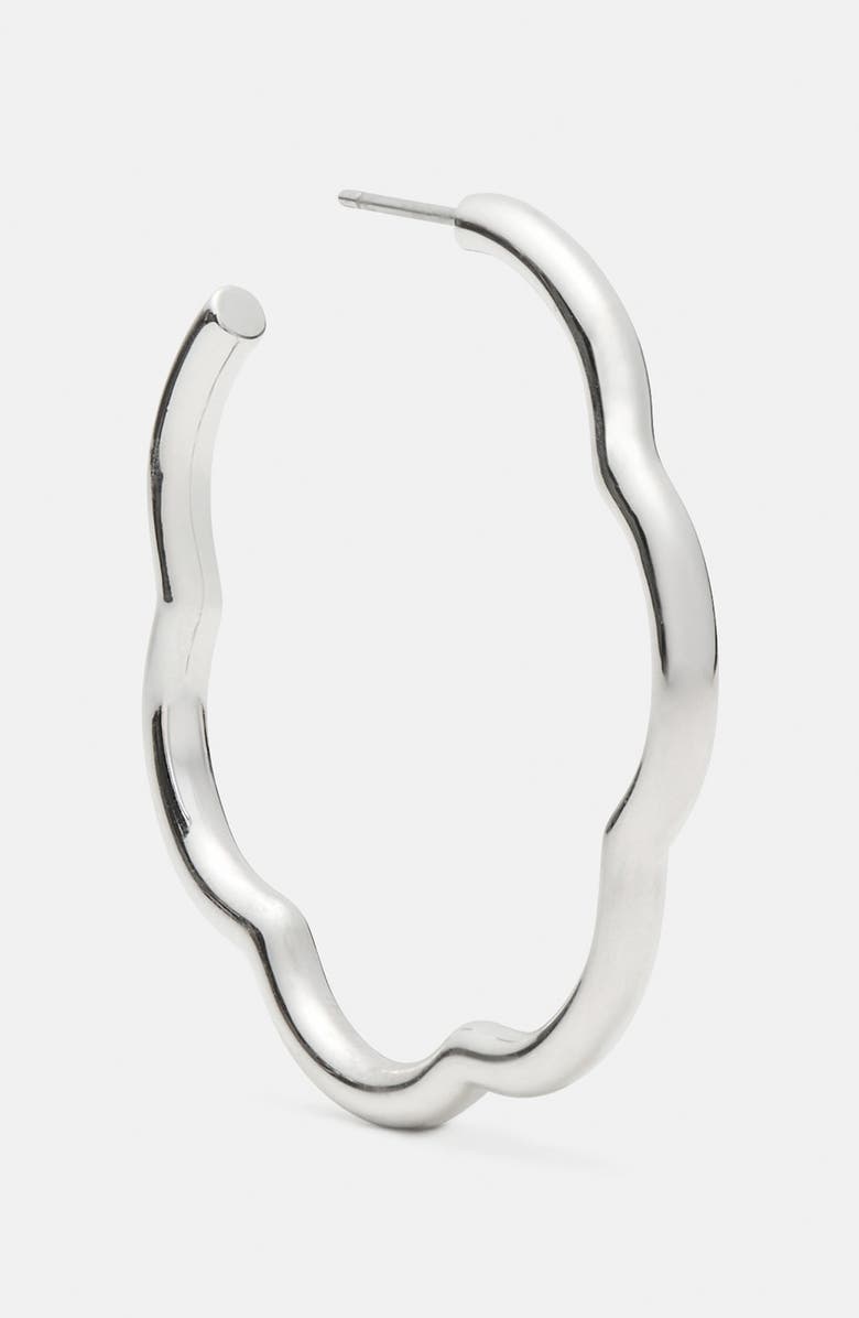 Kate Spade New York wave hoop earrings, Alternate, color, Silver