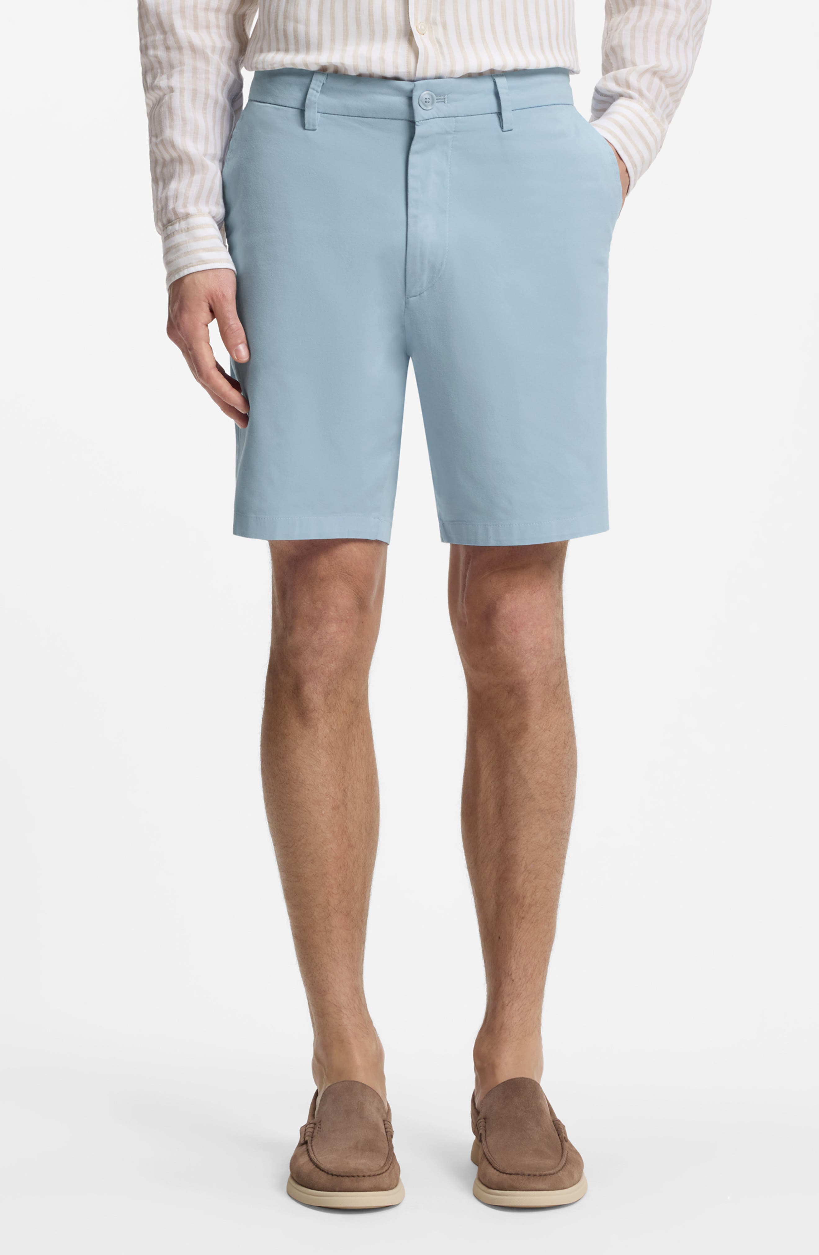 Kane Flat Front Stretch Cotton Chino Shorts - image 3